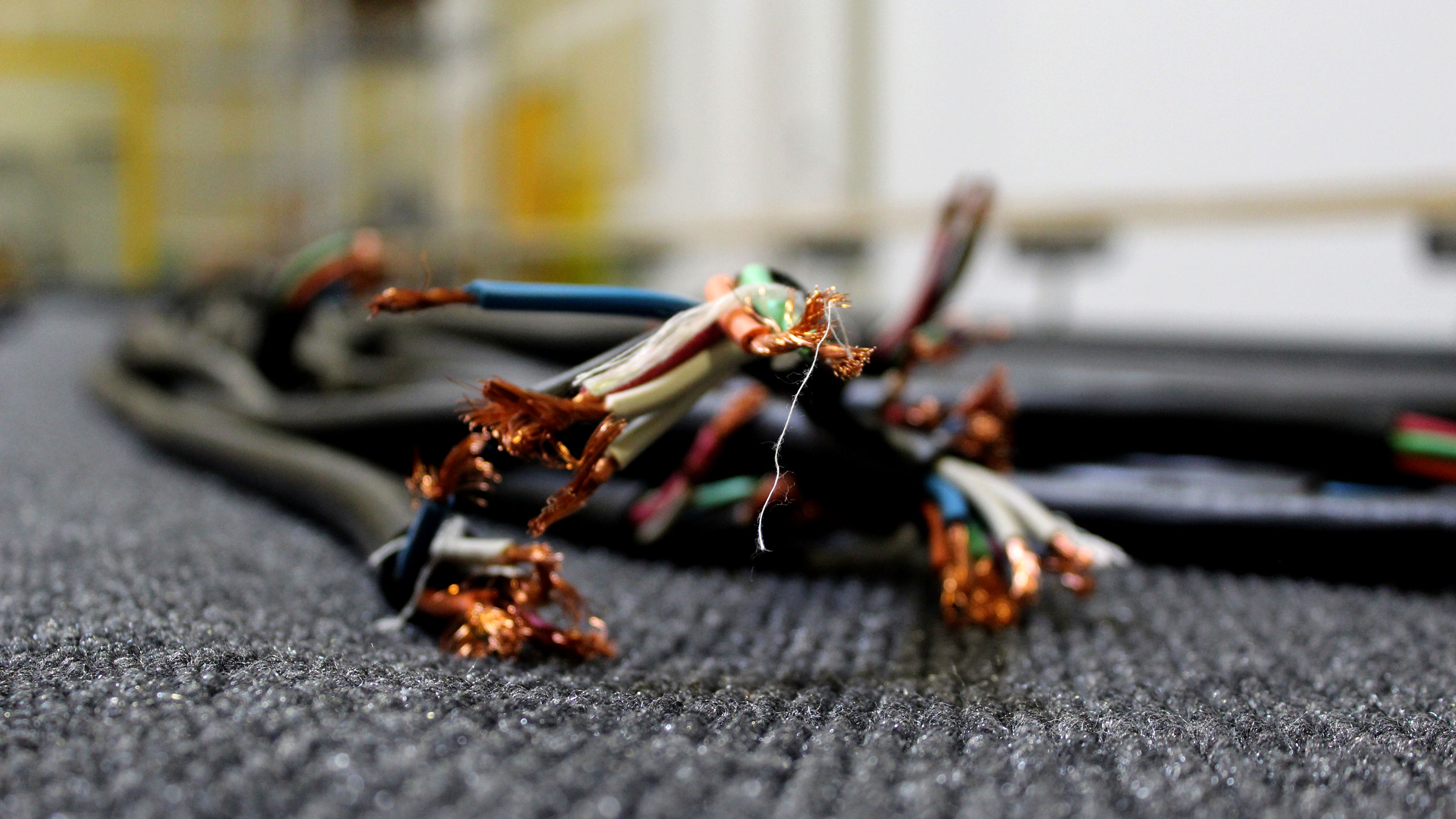Close-up of Voltz PowerWhip wires and conductors